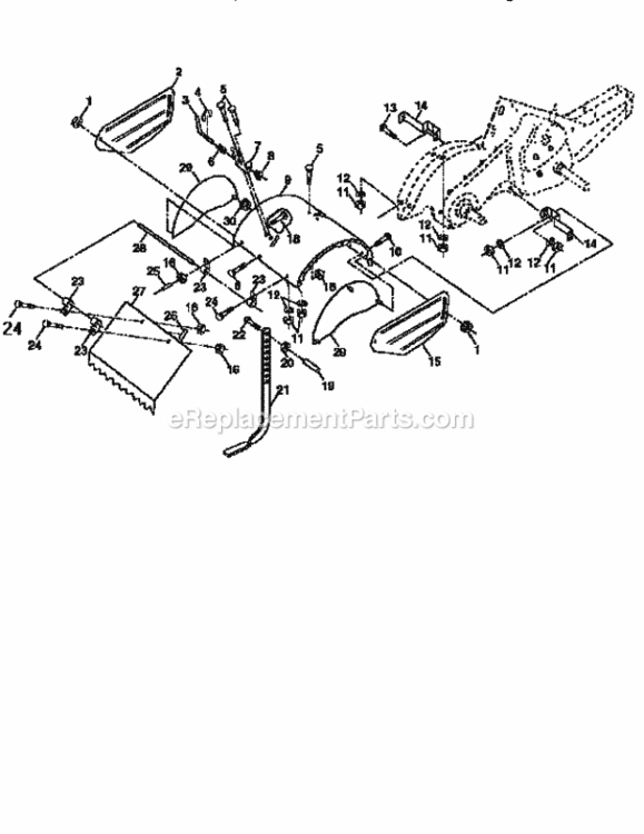 Page E Diagram and Parts List for 917293980  Craftsman Tiller