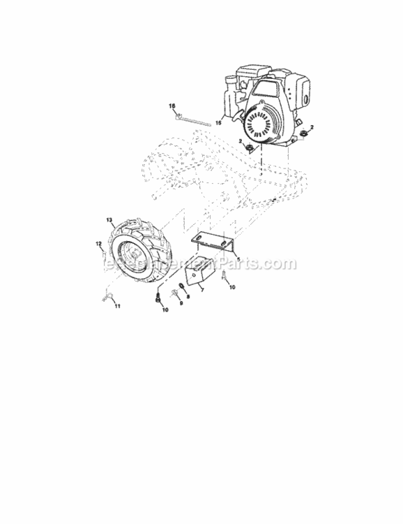 Page C Diagram and Parts List for 917294250  Craftsman Tiller