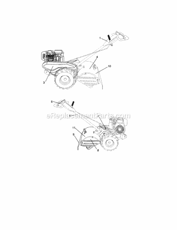 Page G Diagram and Parts List for 917294250  Craftsman Tiller