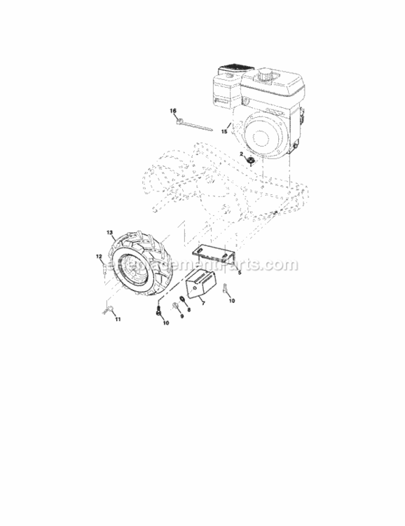 Page C Diagram and Parts List for 917294260  Craftsman Tiller