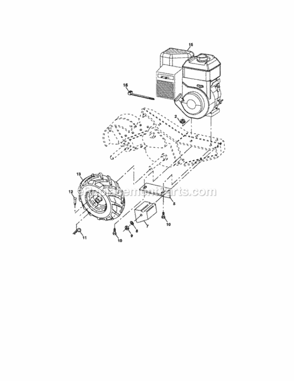 Page C Diagram and Parts List for 917294261  Craftsman Tiller