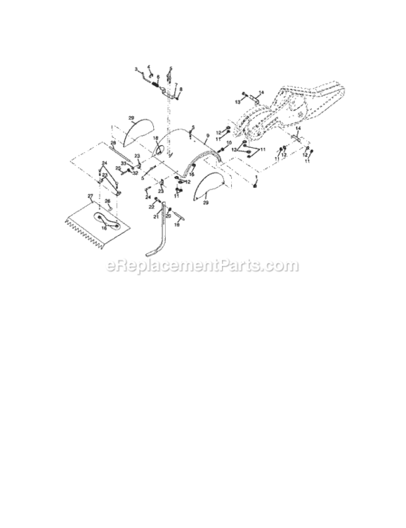 Page E Diagram and Parts List for 917294261  Craftsman Tiller