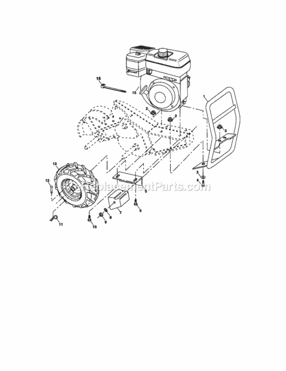 Page C Diagram and Parts List for 917294271  Craftsman Tiller