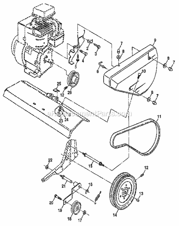 Page B Diagram and Parts List for 917295350  Craftsman Tiller