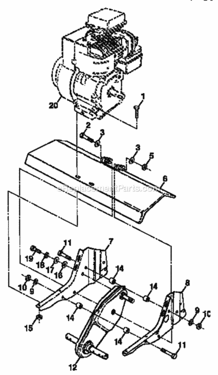 Page E Diagram and Parts List for 917295351  Craftsman Tiller