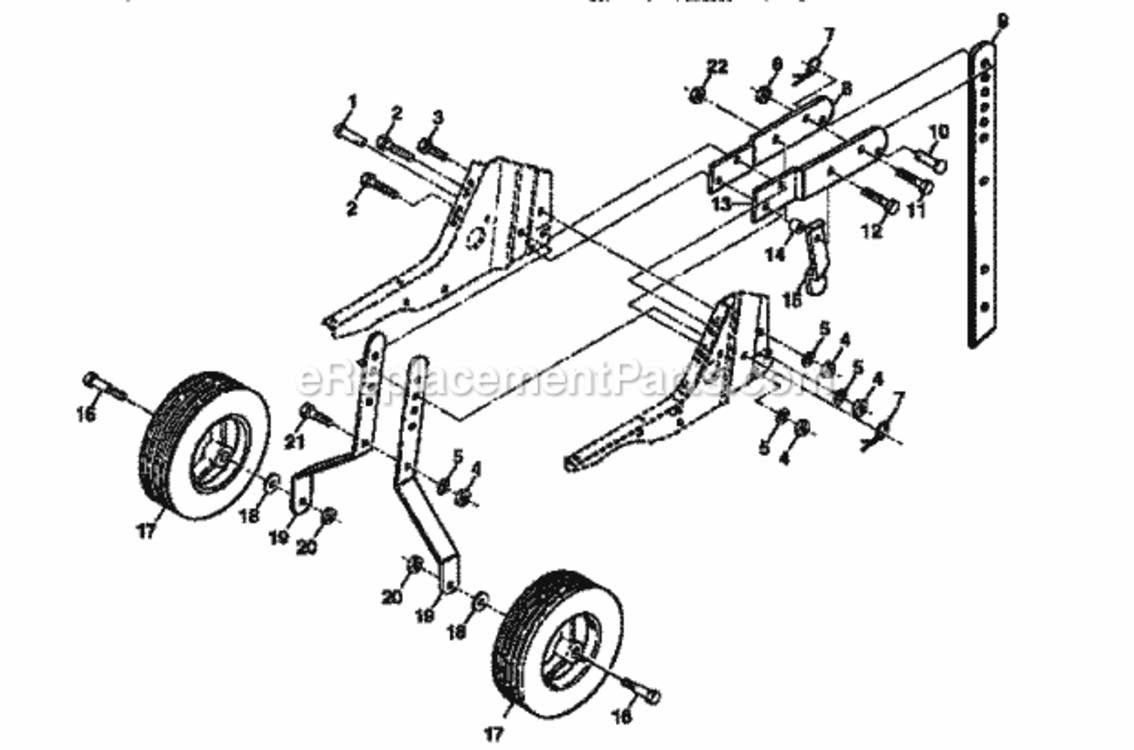 Page C Diagram and Parts List for 917295360  Craftsman Tiller