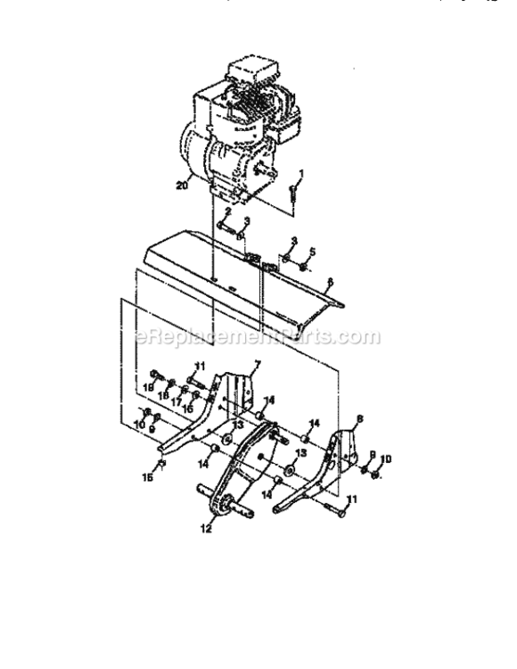 Page E Diagram and Parts List for 917295451  Craftsman Tiller