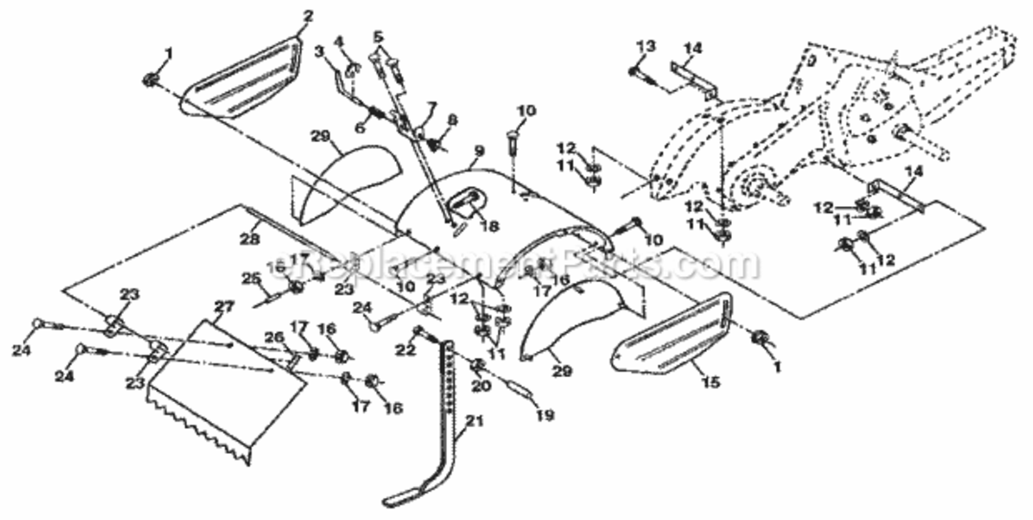Page E Diagram and Parts List for 917295550  Craftsman Tiller