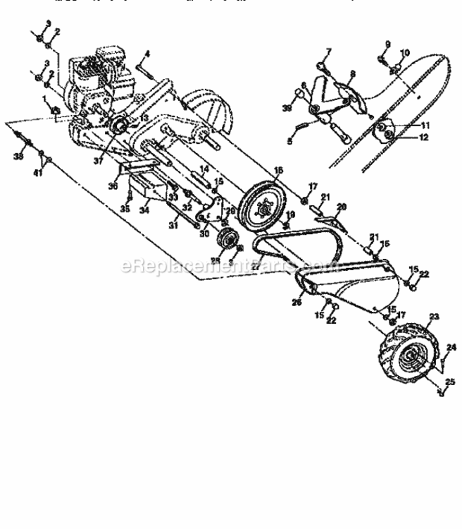 Page B Diagram and Parts List for 917295554  Craftsman Tiller