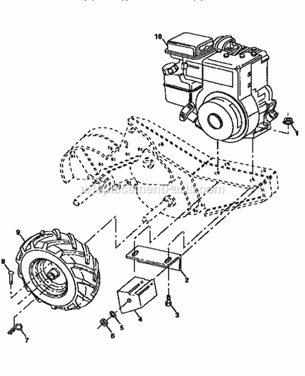 Page C Diagram and Parts List for 917295554  Craftsman Tiller