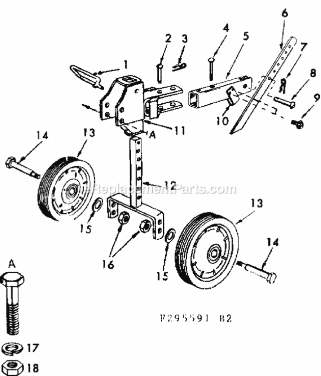 Page B Diagram and Parts List for 917295591  Craftsman Tiller