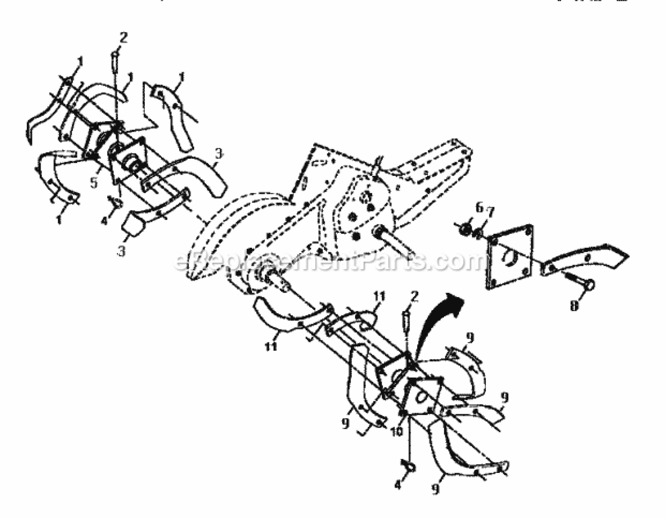 Page F Diagram and Parts List for 917295651  Craftsman Tiller
