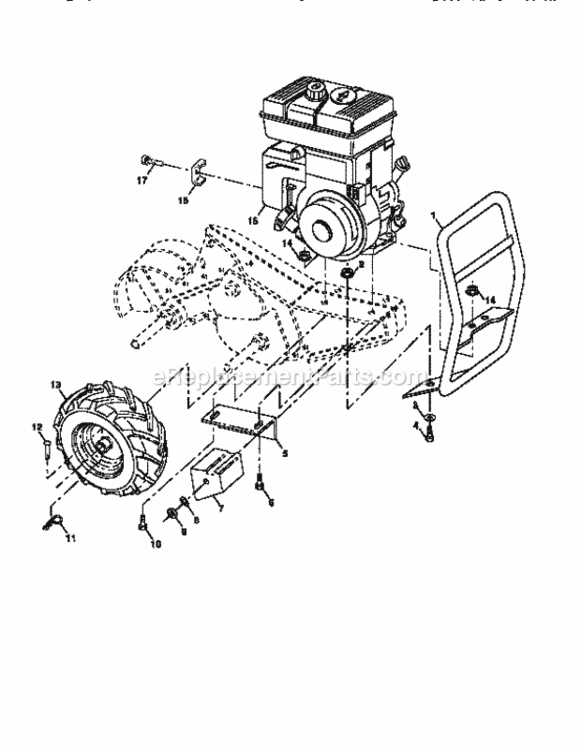 Page C Diagram and Parts List for 917295653  Craftsman Tiller