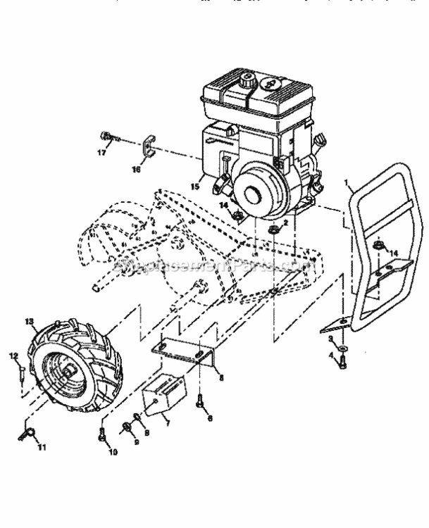 Page C Diagram and Parts List for 917295660  Craftsman Tiller