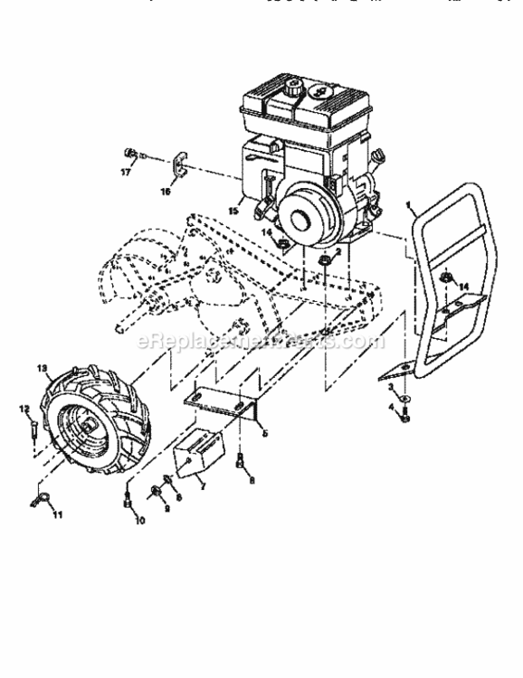 Page C Diagram and Parts List for 917295661  Craftsman Tiller