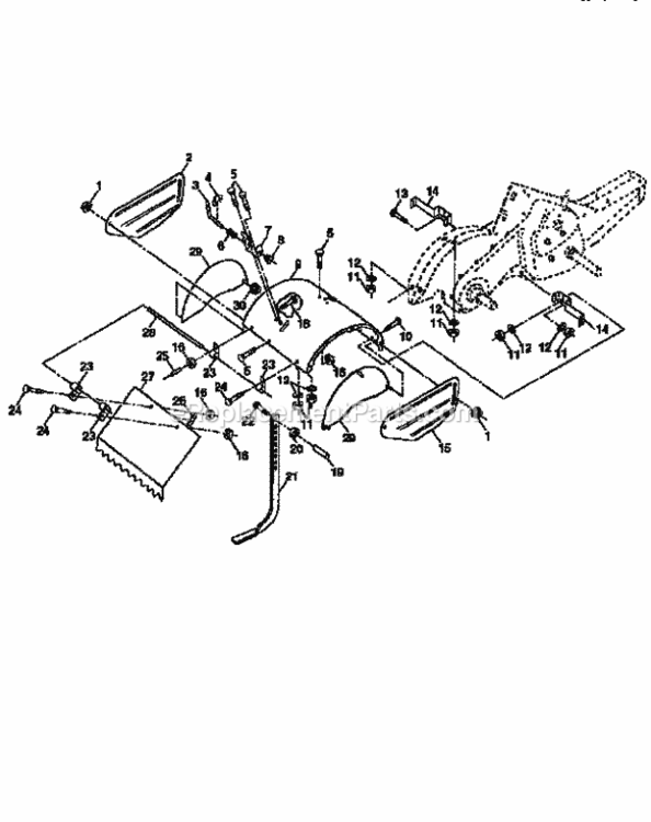 Page E Diagram and Parts List for 917295661  Craftsman Tiller