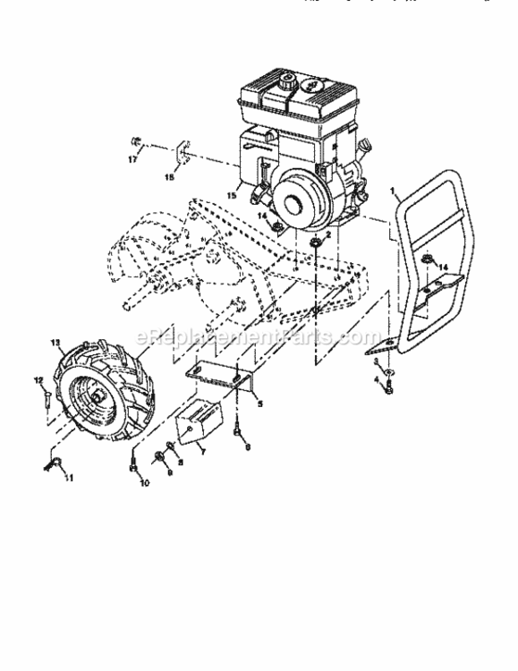 Page C Diagram and Parts List for 917295670  Craftsman Tiller