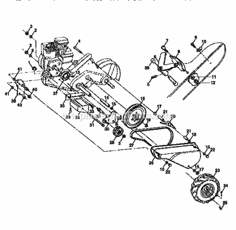 Page B Diagram and Parts List for 917295851  Craftsman Tiller