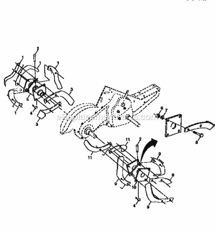 Page F Diagram and Parts List for 917295851  Craftsman Tiller