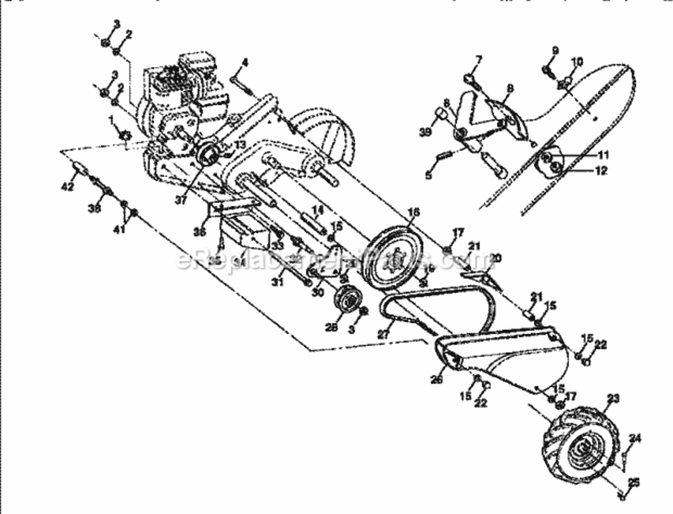 Page B Diagram and Parts List for 917295853  Craftsman Tiller