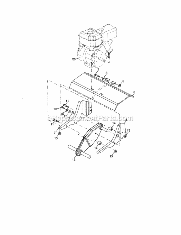 Page E Diagram and Parts List for 917296010  Craftsman Tiller