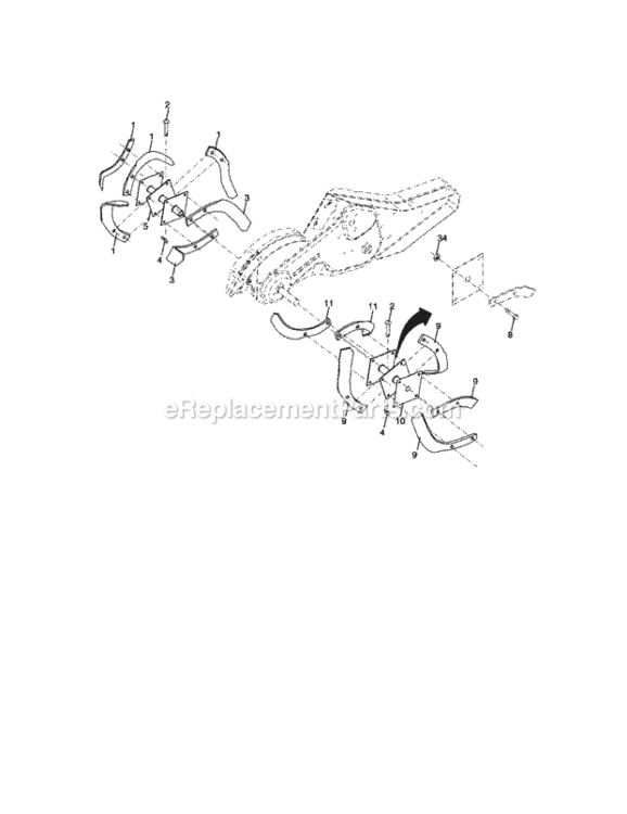Page F Diagram and Parts List for 917296030  Craftsman Tiller