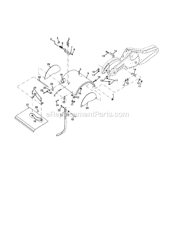 Page E Diagram and Parts List for 917296111  Craftsman Tiller