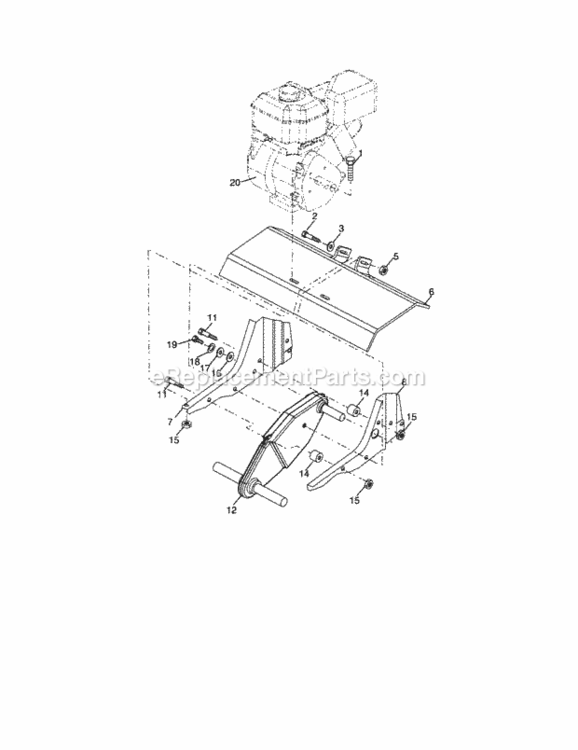 Page E Diagram and Parts List for 917297011  Craftsman Tiller