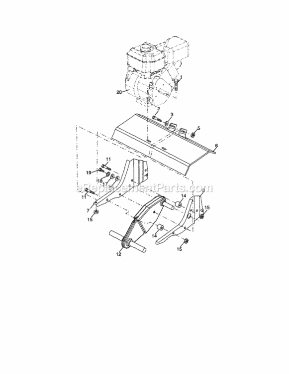 Page E Diagram and Parts List for 917297013  Craftsman Tiller