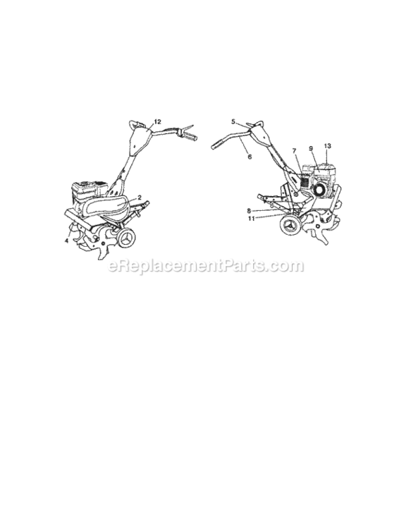 Page F Diagram and Parts List for 917297013  Craftsman Tiller
