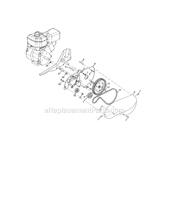 Page B Diagram and Parts List for 917297015  Craftsman Tiller