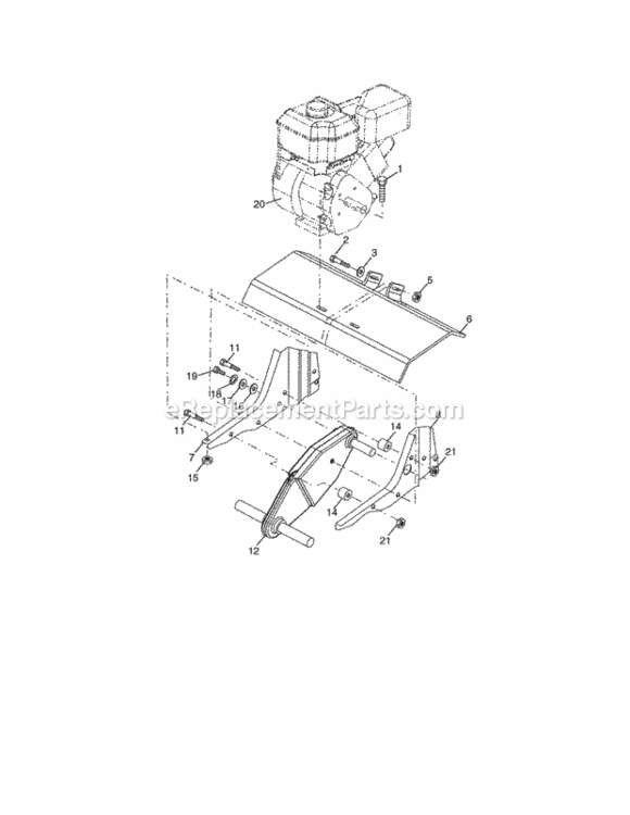 Page E Diagram and Parts List for 917297015  Craftsman Tiller