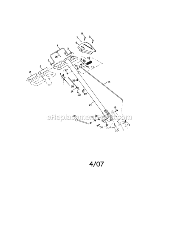 Page A Diagram and Parts List for 917297021  Craftsman Tiller