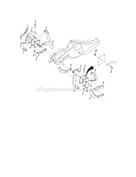 Page F Diagram and Parts List for 917297030  Craftsman Tiller