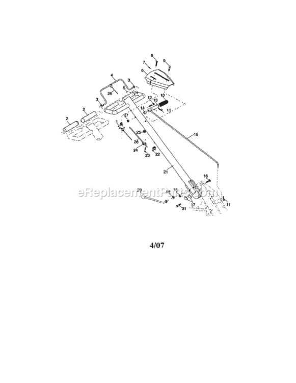 Page A Diagram and Parts List for 917297031  Craftsman Tiller
