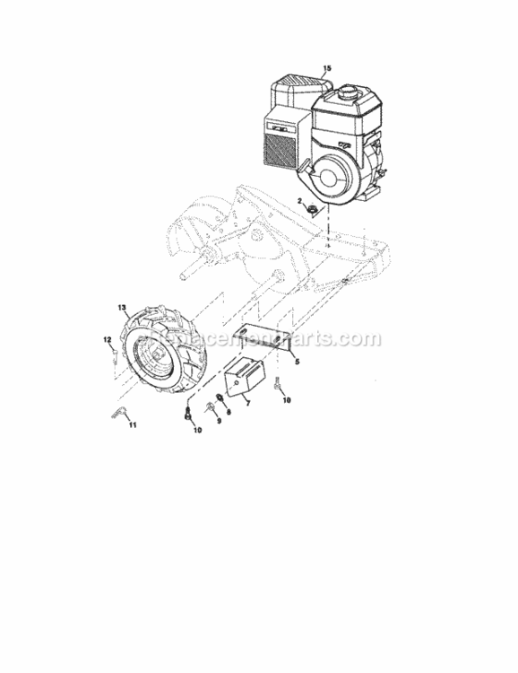 Page C Diagram and Parts List for 917297031  Craftsman Tiller
