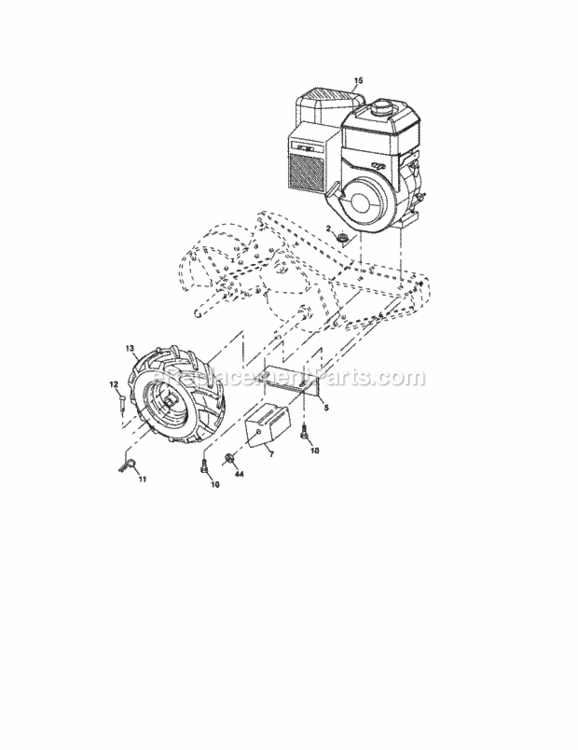 Page C Diagram and Parts List for 917297032  Craftsman Tiller
