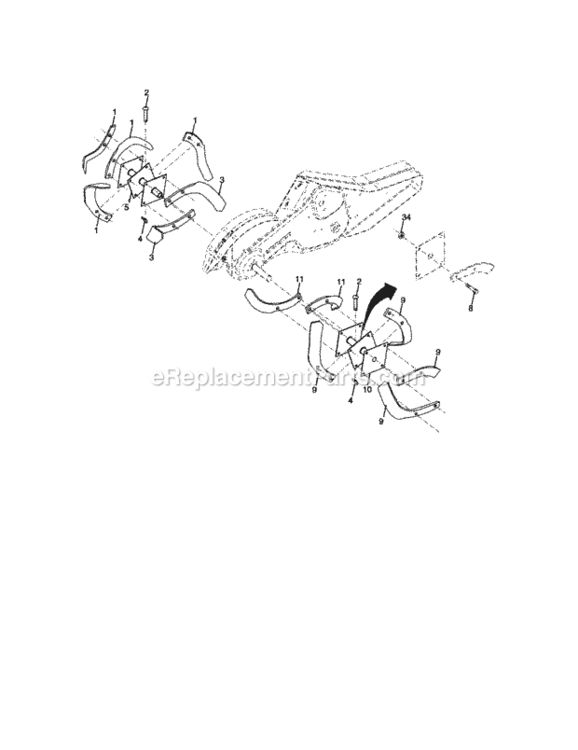 Page F Diagram and Parts List for 917297032  Craftsman Tiller