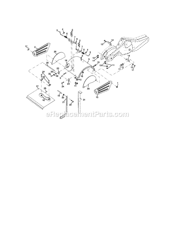 Page E Diagram and Parts List for 917297040  Craftsman Tiller