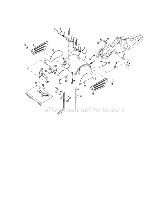 Page E Diagram and Parts List for 917297042  Craftsman Tiller