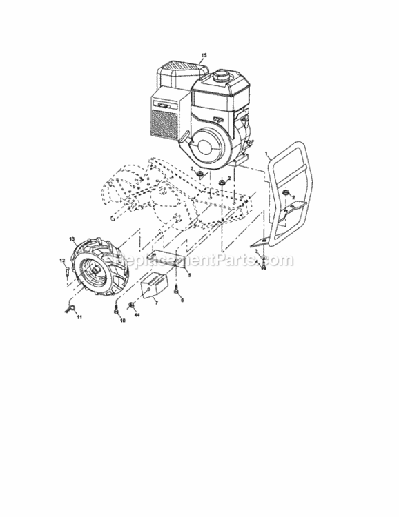 Page C Diagram and Parts List for 917297141  Craftsman Tiller