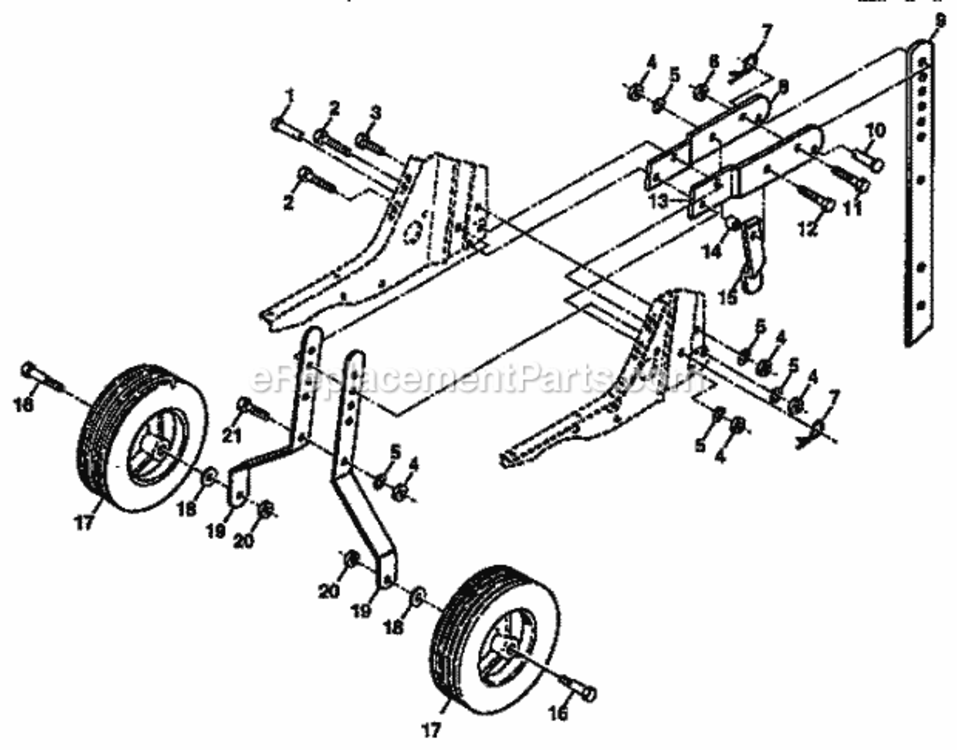 Page C Diagram and Parts List for 917297350  Craftsman Tiller