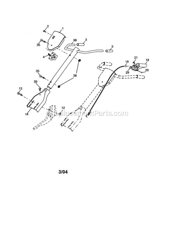 Page A Diagram and Parts List for 917297480  Craftsman Tiller