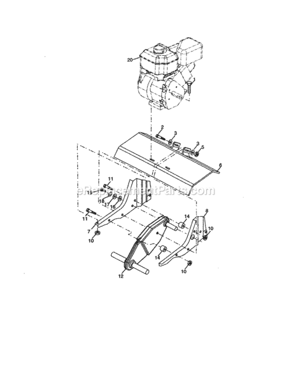 Page E Diagram and Parts List for 917297480  Craftsman Tiller