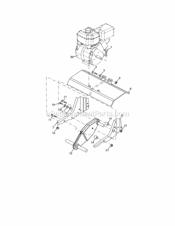 Page E Diagram and Parts List for 917298020  Craftsman Tiller