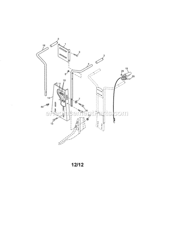 Page A Diagram and Parts List for 917298022  Craftsman Tiller