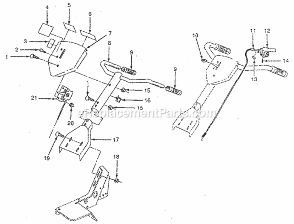 Page A Diagram and Parts List for 917298231  Craftsman Tiller