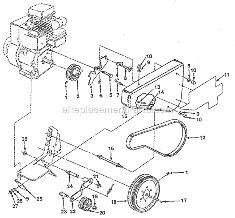 Page B Diagram and Parts List for 917298231  Craftsman Tiller