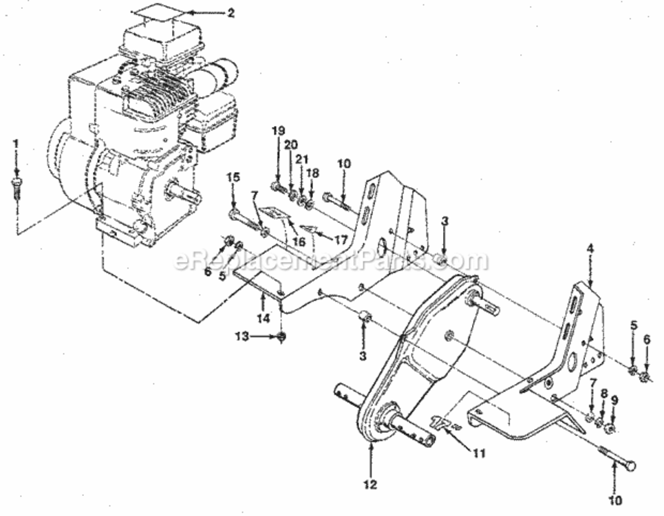 Page E Diagram and Parts List for 917298231  Craftsman Tiller