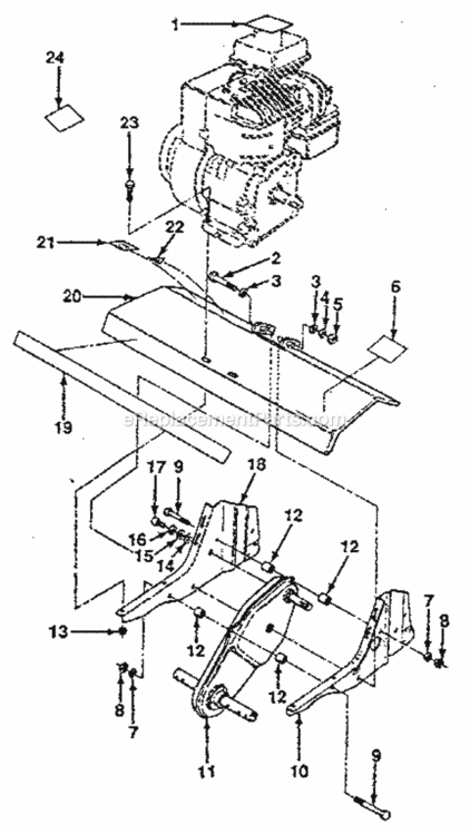 Page E Diagram and Parts List for 917298242  Craftsman Tiller